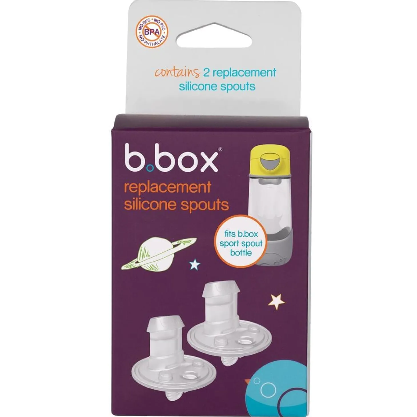 B.Box For Kids Pack de 2 bec de remplacement pour gourde Blanc 450 ml et 600 ml