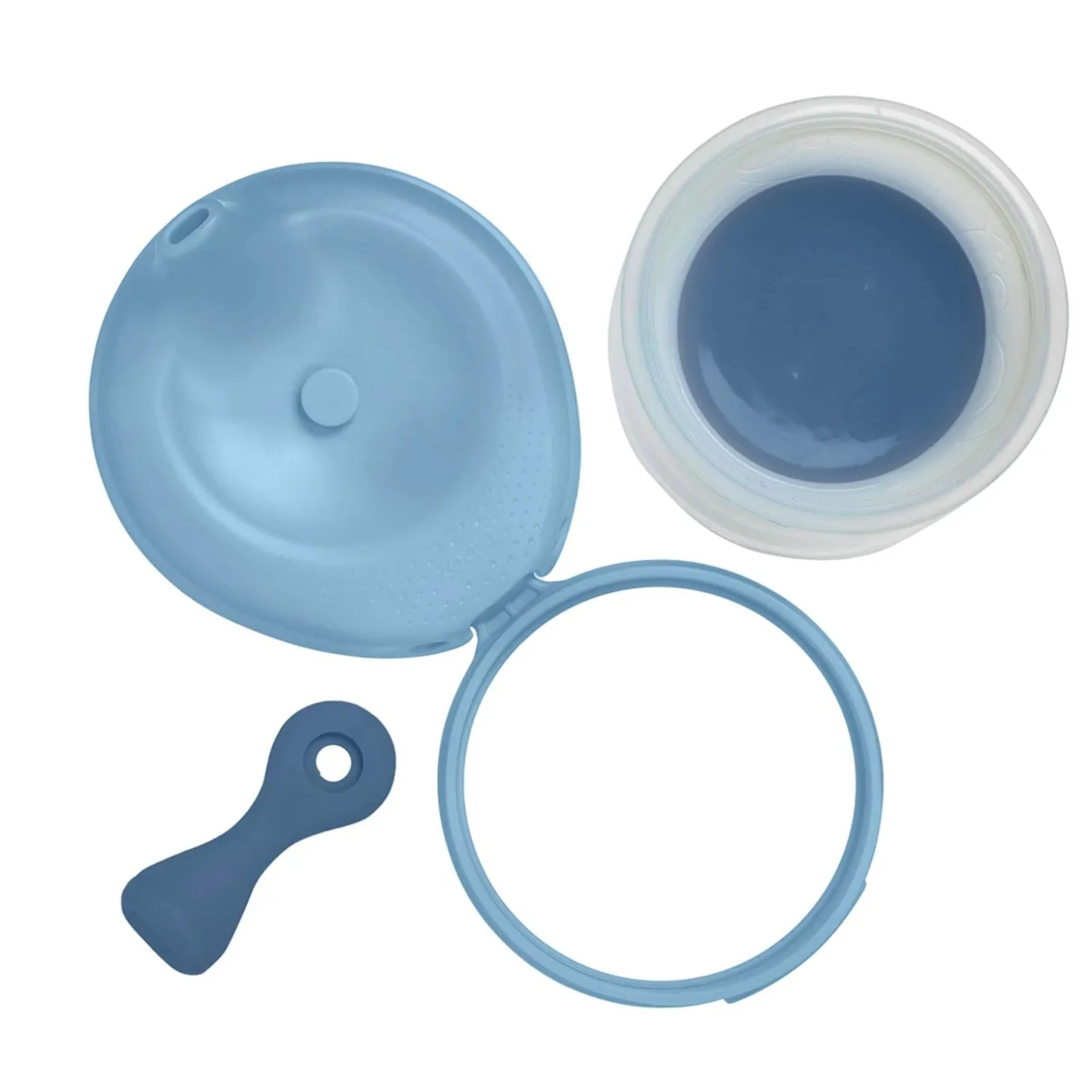 B.Box For Kids Poche gourde repas bébé rechargeable en silicone Bleu 110 ml