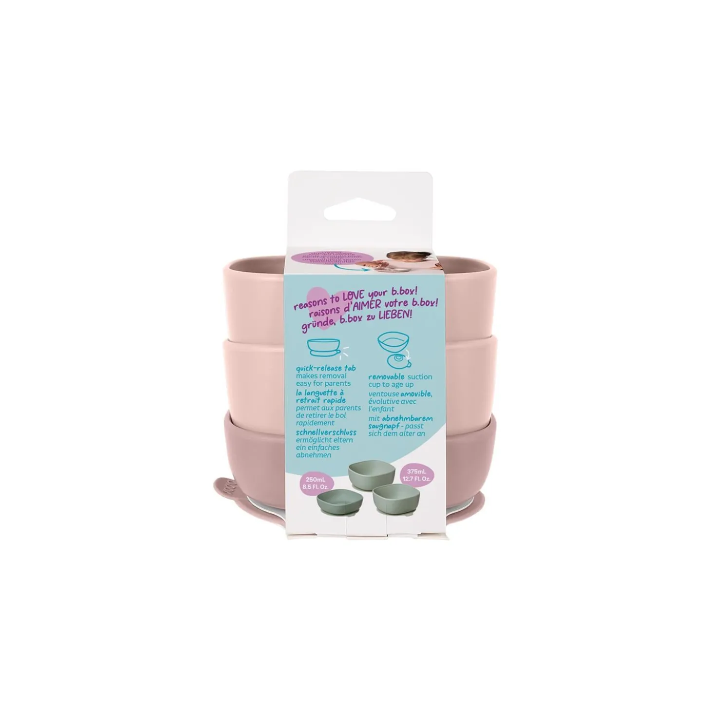 B.Box For Kids Set de bol à ventouse trio Blush