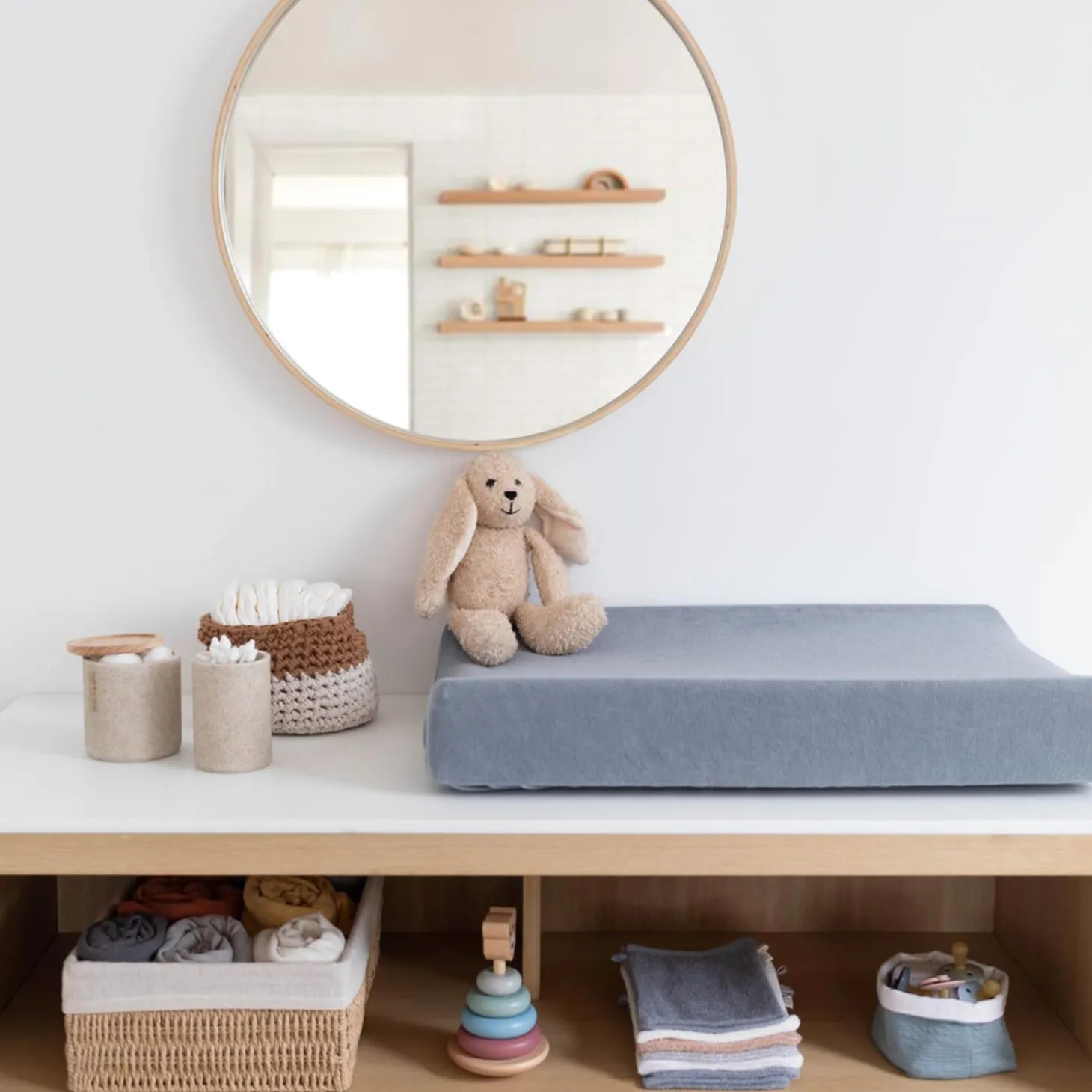 Bemini Housse de coussin Terry Bleu stone 50x75 cm