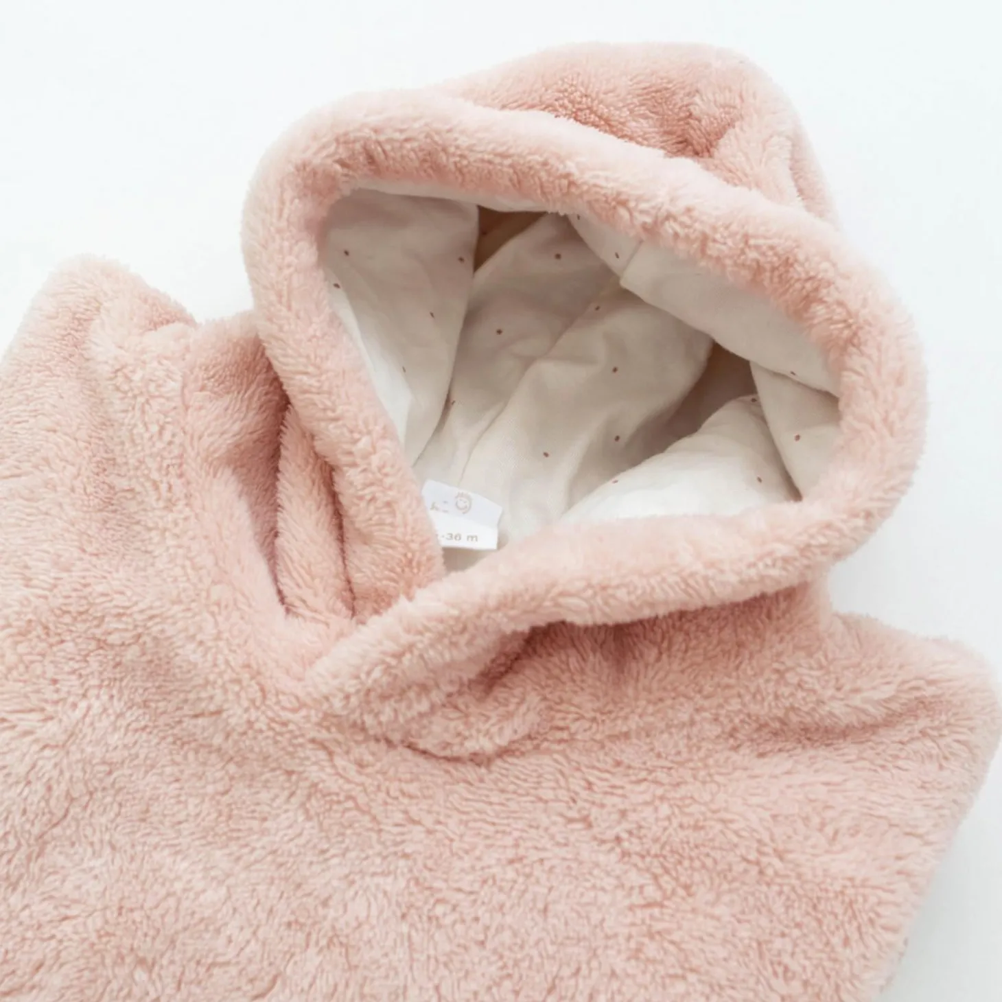 Bemini Poncho de voyage Softy jersey Vieux Rose Blush 9-36 mois