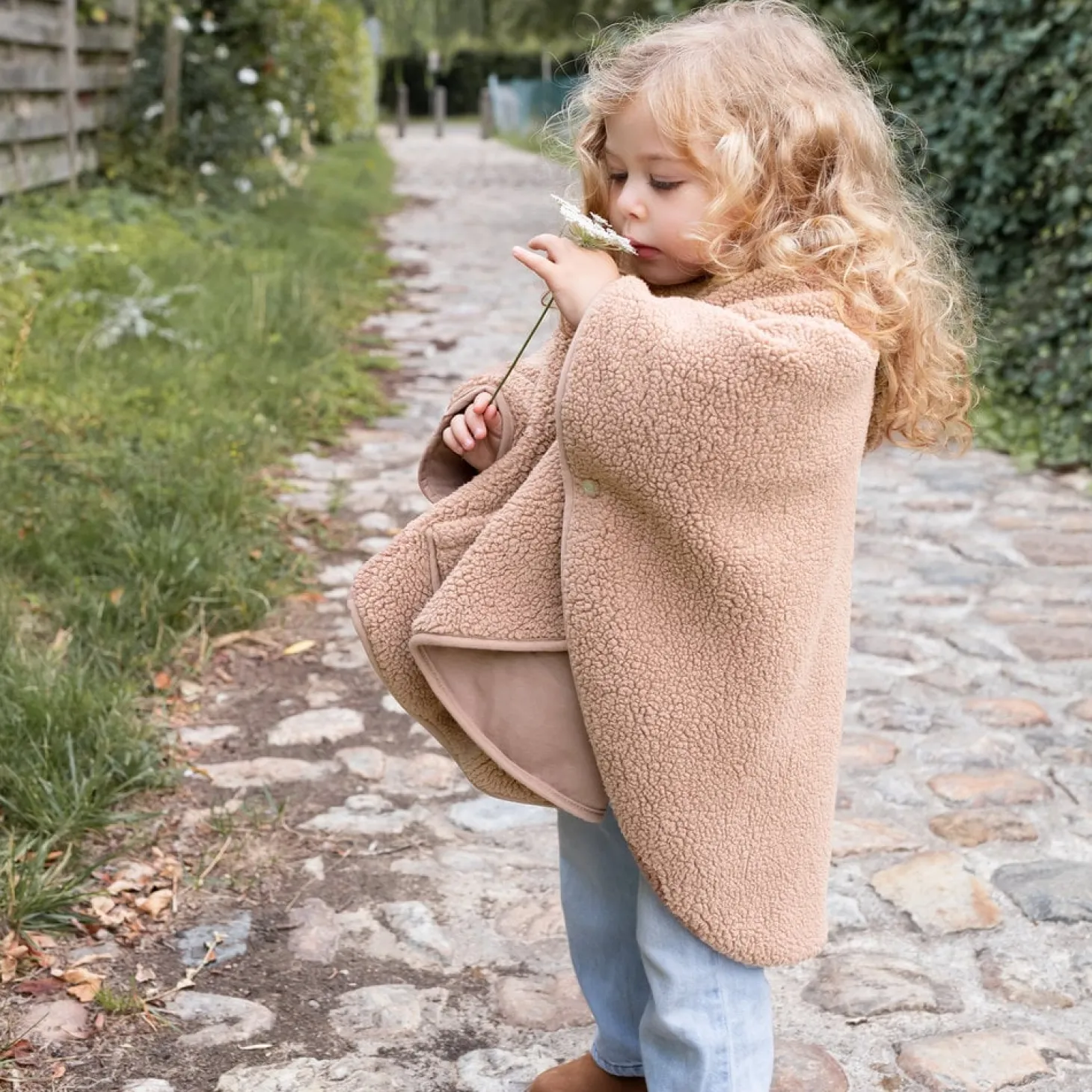 Bemini Poncho teddy outside Natural 85 9-36 mois