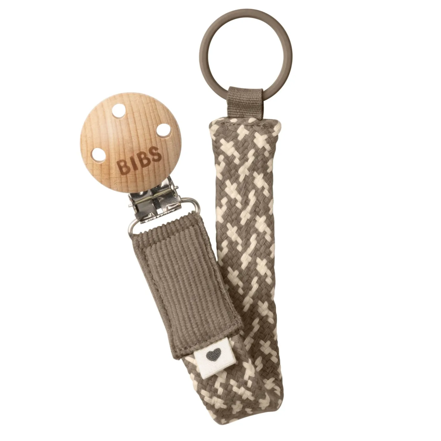 BIBS Attache Tétine Tressée Dark Oak/Vanilla