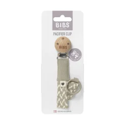 BIBS Attache Tétine Tressée Sand/Ivory