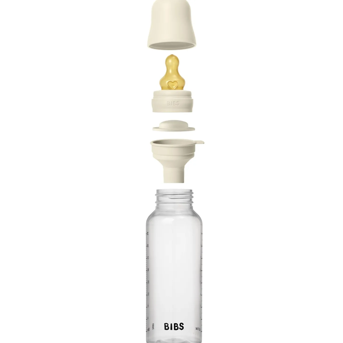 BIBS Biberon Rond Caoutchouc naturel 1 Pack Ivory 270 ml - debit moyen