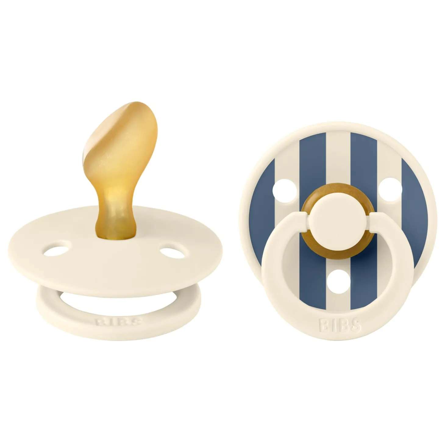 BIBS BIBS x Liberty Tétine Colour 2 Pack Caoutchouc naturel Anatomique Ivory/Steel Blue 6-18 mois
