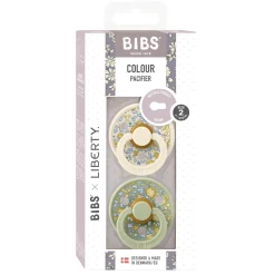 BIBS BIBS x Liberty Tétine Colour 2 Pack Caoutchouc naturel Honey Bee/Sage 6-18 mois