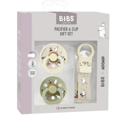 BIBS                    Bibs x Moomins Coffret Tétine + Attache Loop    Ivory/Sage