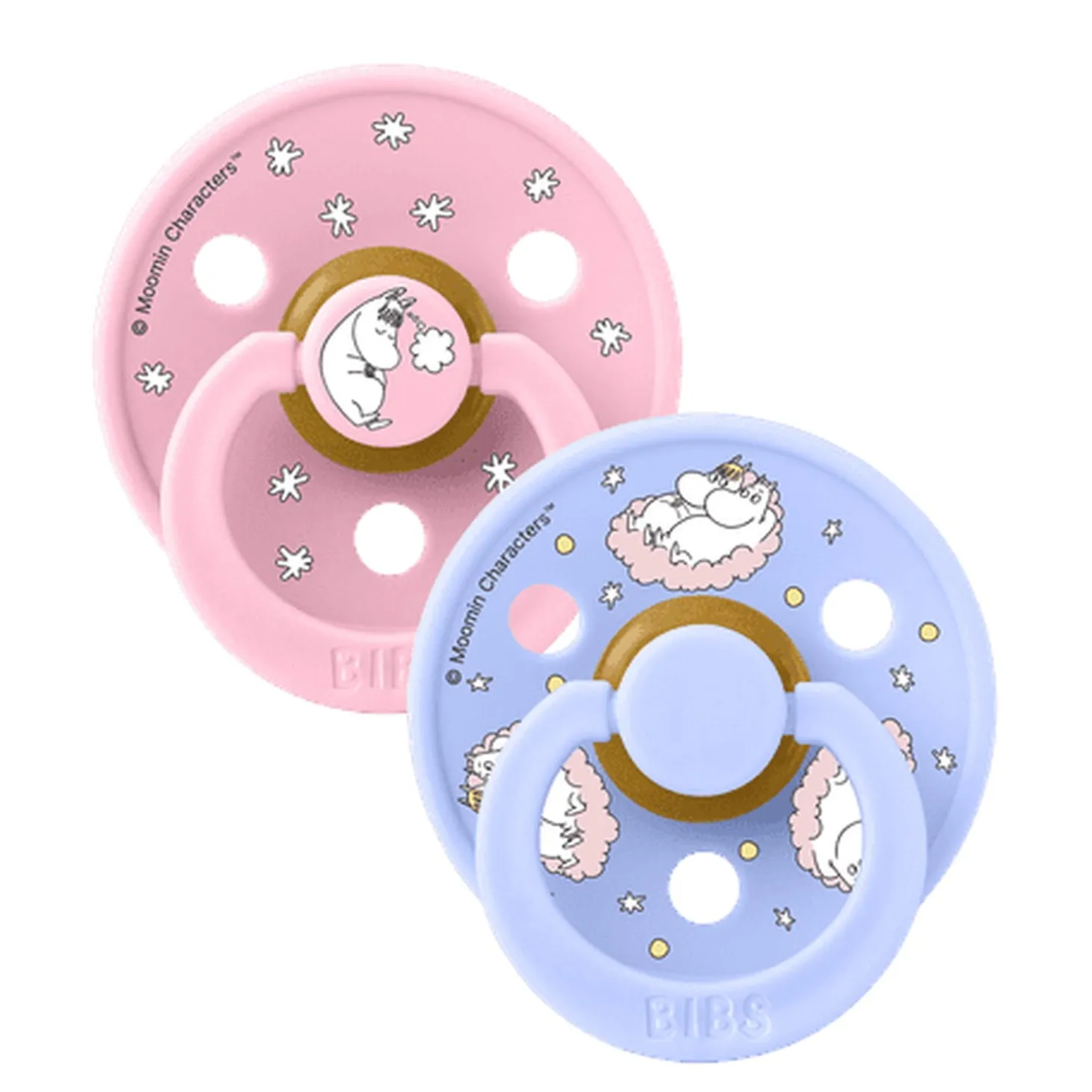 BIBS Bibs x Moomin Sucette Colour 2 Pack Dreaming Latex Pink mix