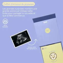 BIBS Coffret Annonce Grossess Bébé Arrive Caoutchouc Ivory Taille 1