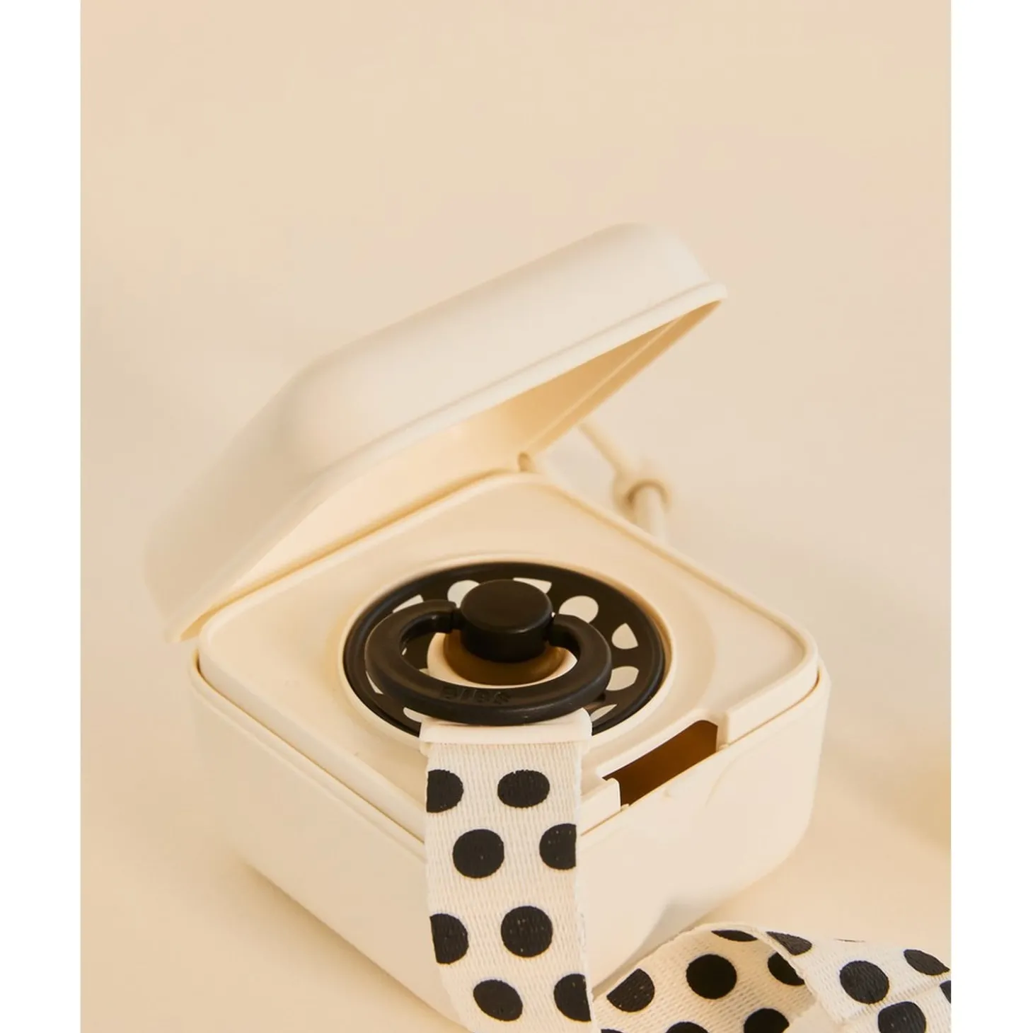 BIBS Studio Attache Tétine Loop Polka Ivory Black
