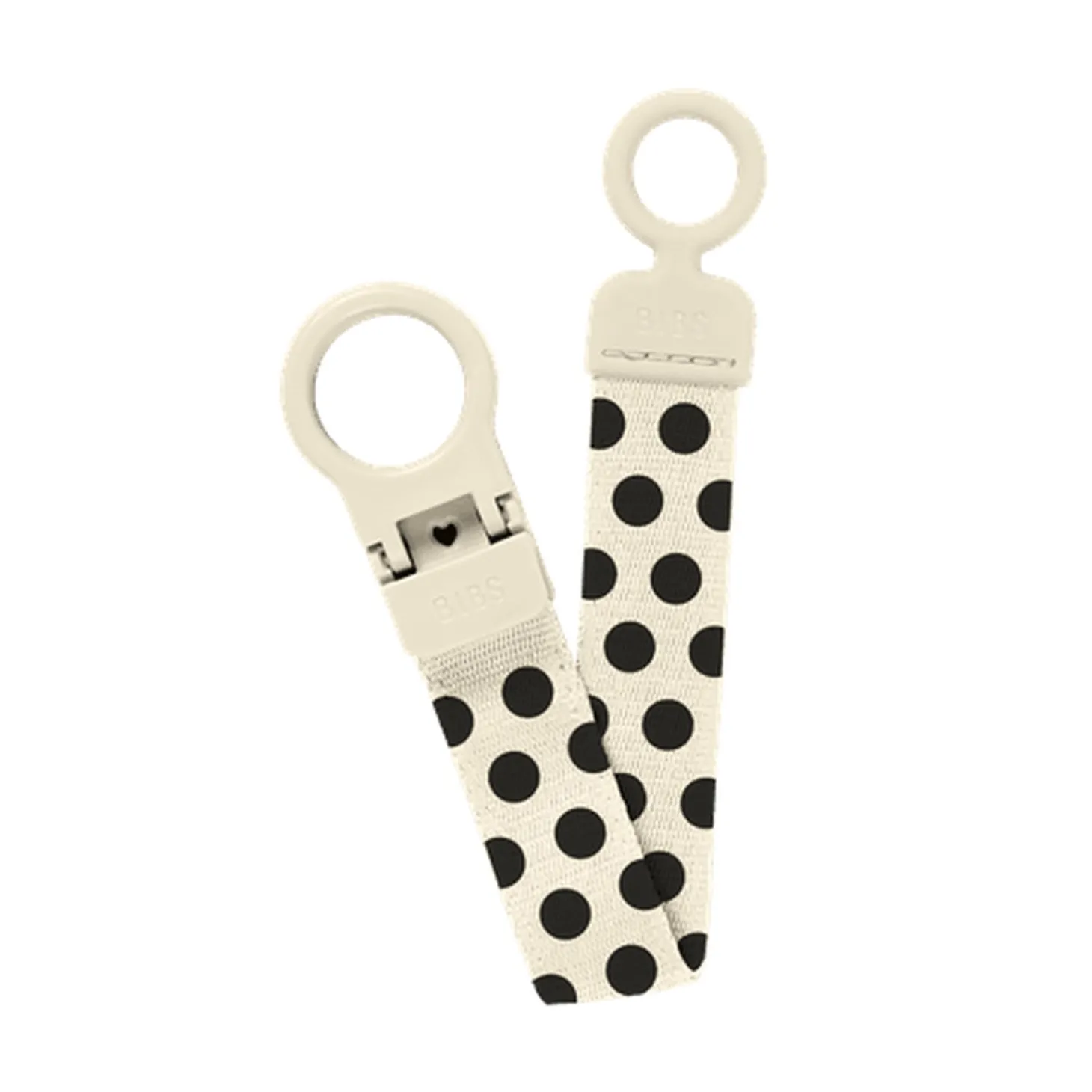 BIBS Studio Attache Tétine Loop Polka Ivory Black