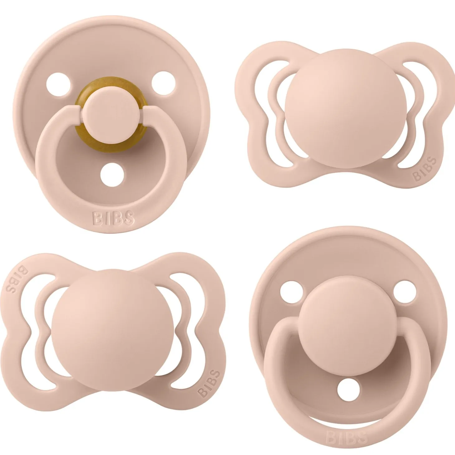 BIBS Tétines Coffret Découverte 4 Pack Blush/Blush 0-6 mois