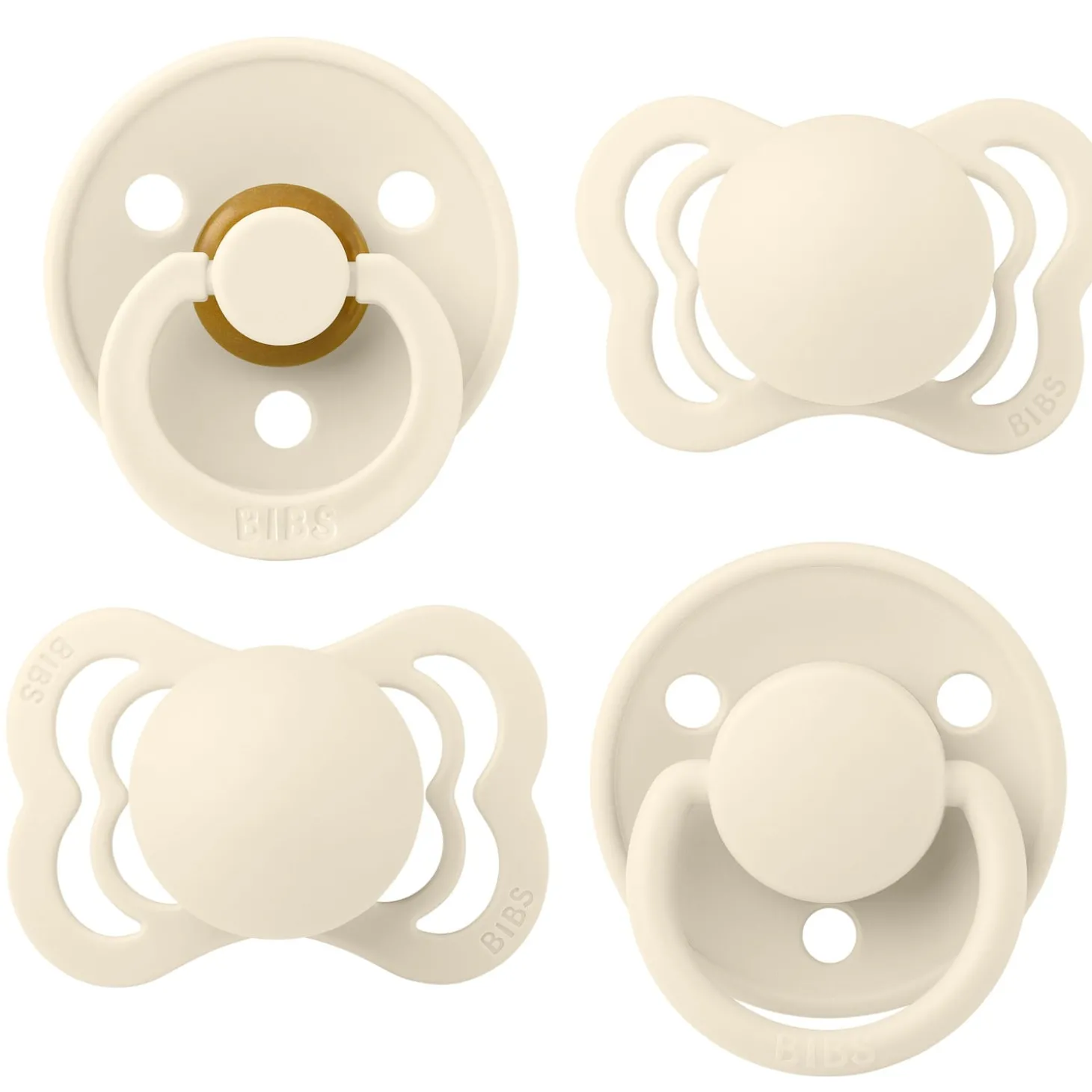 BIBS Tétines Coffret Découverte 4 Pack Ivory/Ivory 0-6 mois