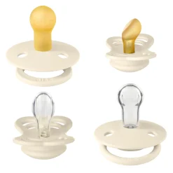 BIBS Tétines Coffret Découverte 4 Pack Ivory/Ivory 0-6 mois
