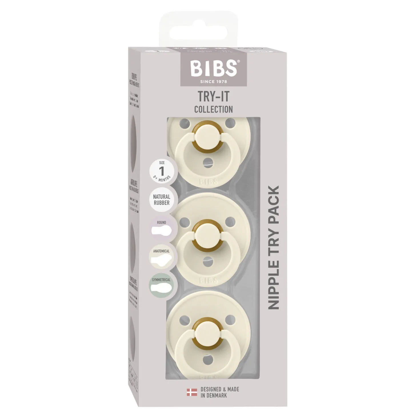 BIBS Tétines Coffret découverte 3 Pack Ivory/Ivory 0-6 mois