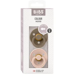 BIBS Tétines Colour 2 Pack Caoutchouc naturel Dark Oak/Blush 0-6 mois
