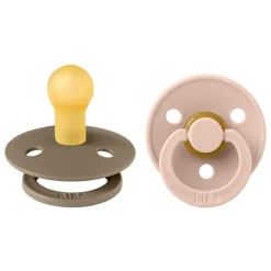 BIBS                    Tétines Colour 2 Pack Caoutchouc naturel    Dark Oak/Blush            0-6 mois