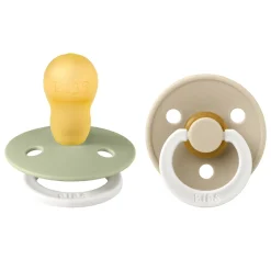 BIBS                    Tétines Colour 2 Pack Caoutchouc naturel    Sage Glow/Vanilla Glow            18 mois+