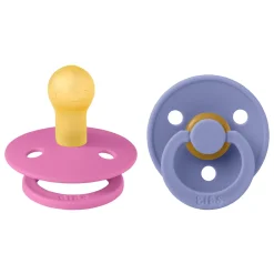 BIBS                    Tétines Colour 2 Pack Caoutchouc naturel    Bubblegum/Peri            0-6 mois