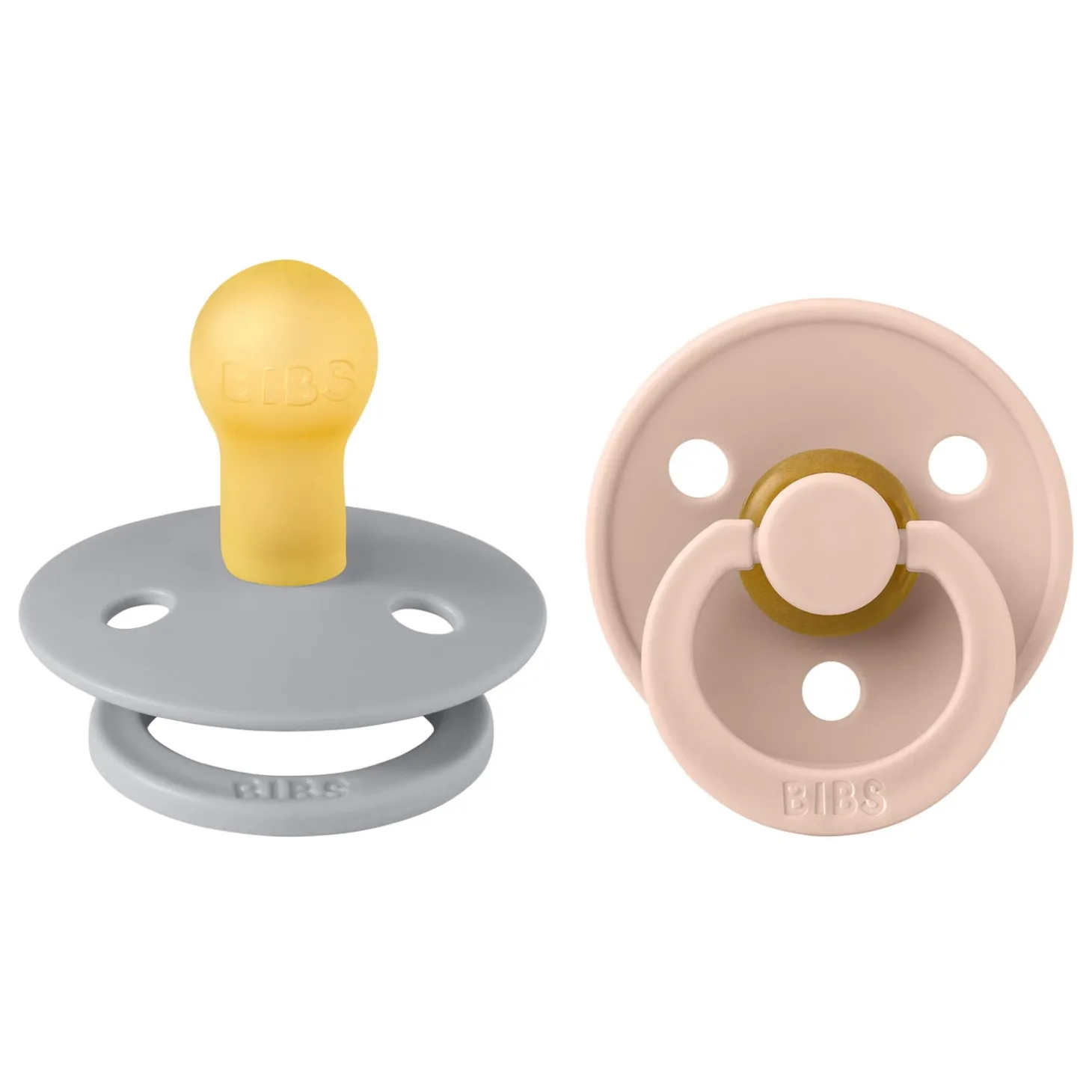 BIBS Tétines Colour 2 Pack Caoutchouc naturel Cloud/Blush 0-6 mois