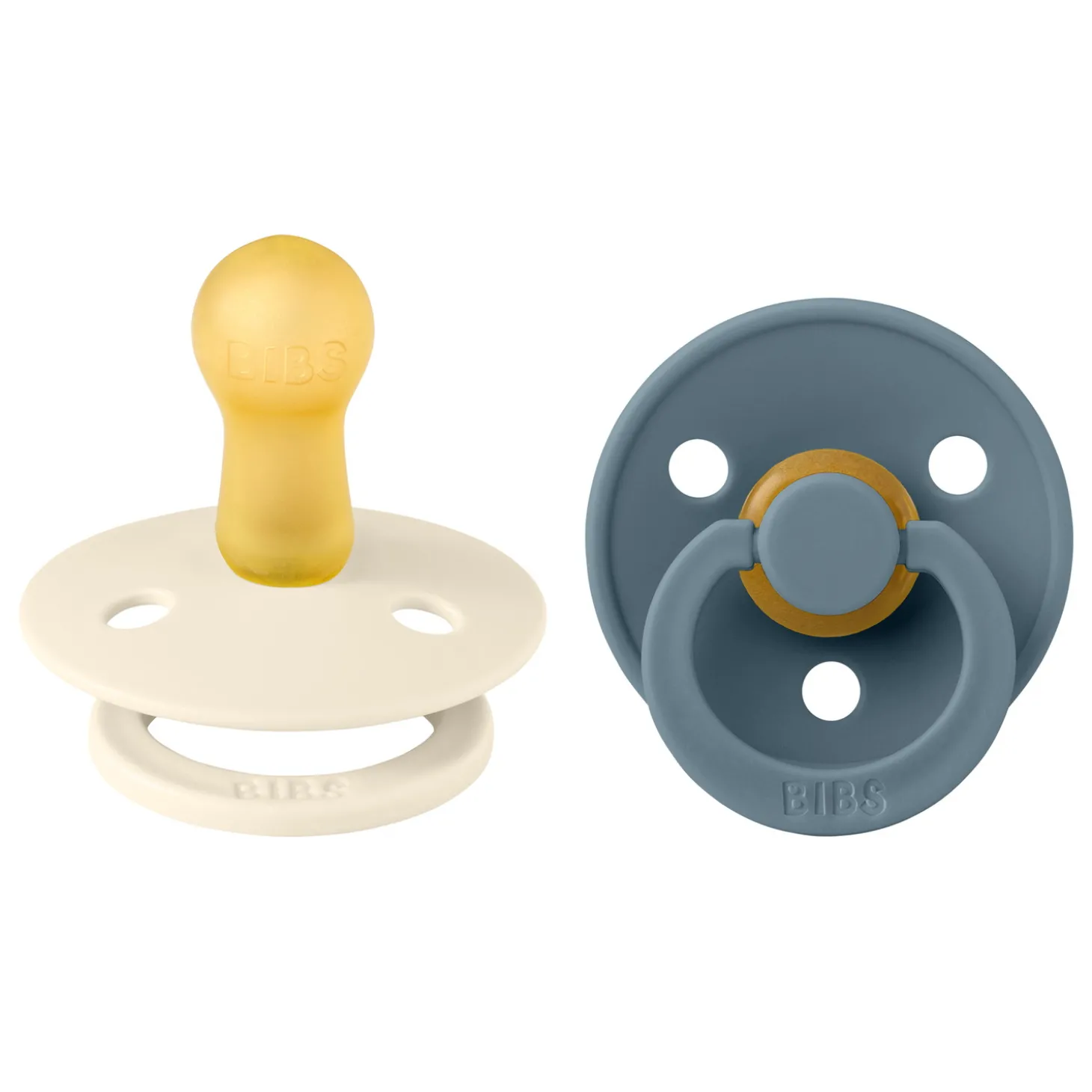 BIBS Tétines Colour 2 Pack Caoutchouc naturel Ivory/Petrol