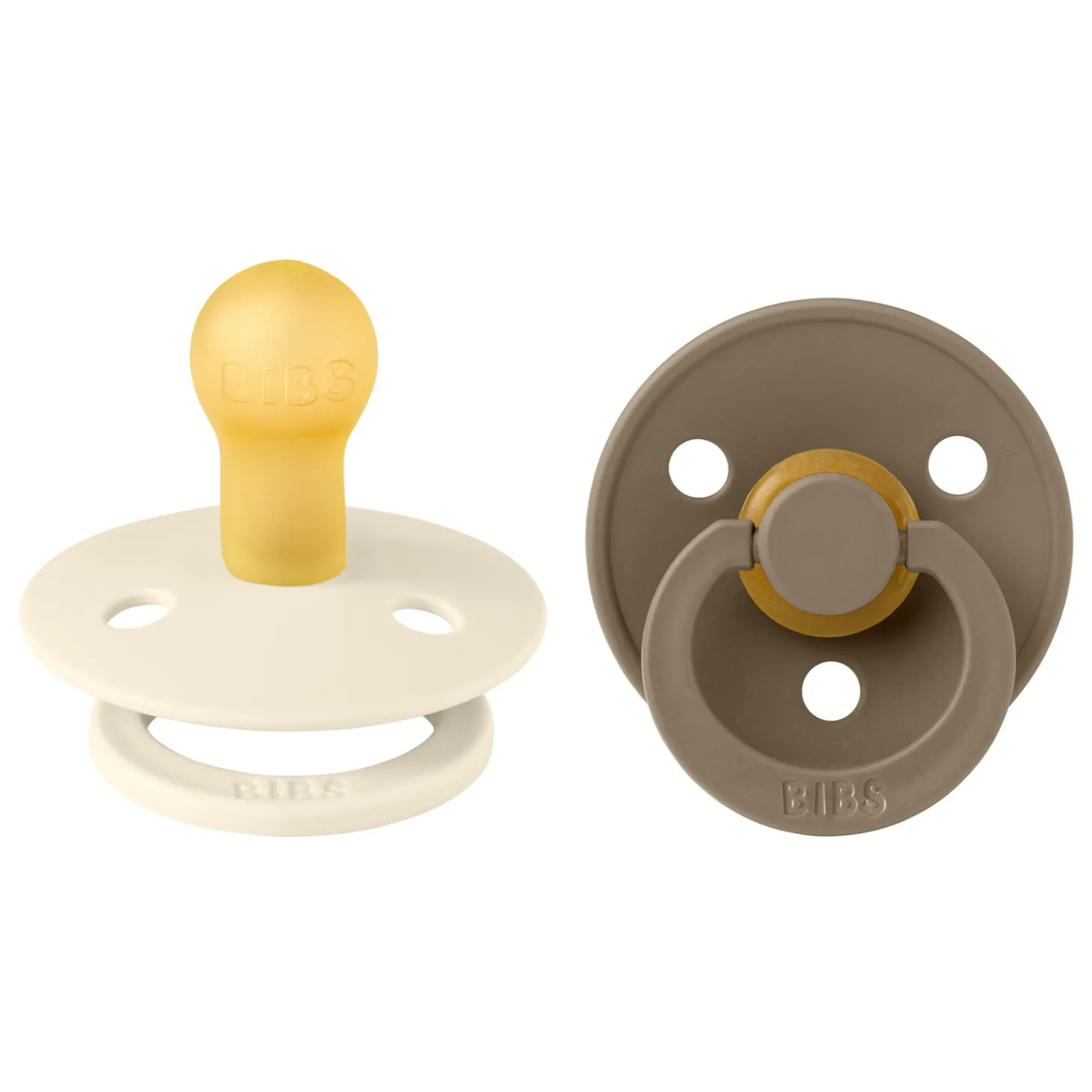 BIBS Tétines Colour 2 Pack Caoutchouc naturel Ivory/Dark Oak