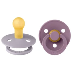BIBS                    Tétines Colour 2 Pack Caoutchouc naturel    Fossil Grey/Mauve            0-6 mois