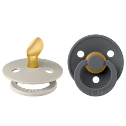 BIBS                    Tétines Colour 2 Pack Caoutchouc naturel    Sand/Iron