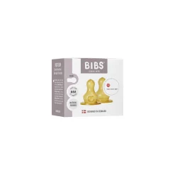 BIBS                    Tétines de Biberon Rond Caoutchouc naturel 2 Pack Débit Rapide    Multicolore            Débit rapide