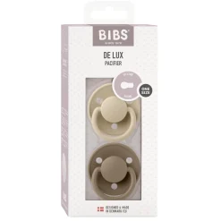 BIBS Tétines De Lux 2 Pack Silicone Vanilla/Dark Oak