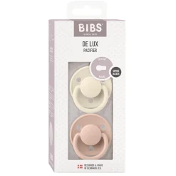 BIBS Tétines De Lux 2 Pack Silicone Ivory/Blush