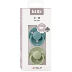 BIBS Tétines De Lux 2 Pack Silicone Island Sea/Sage