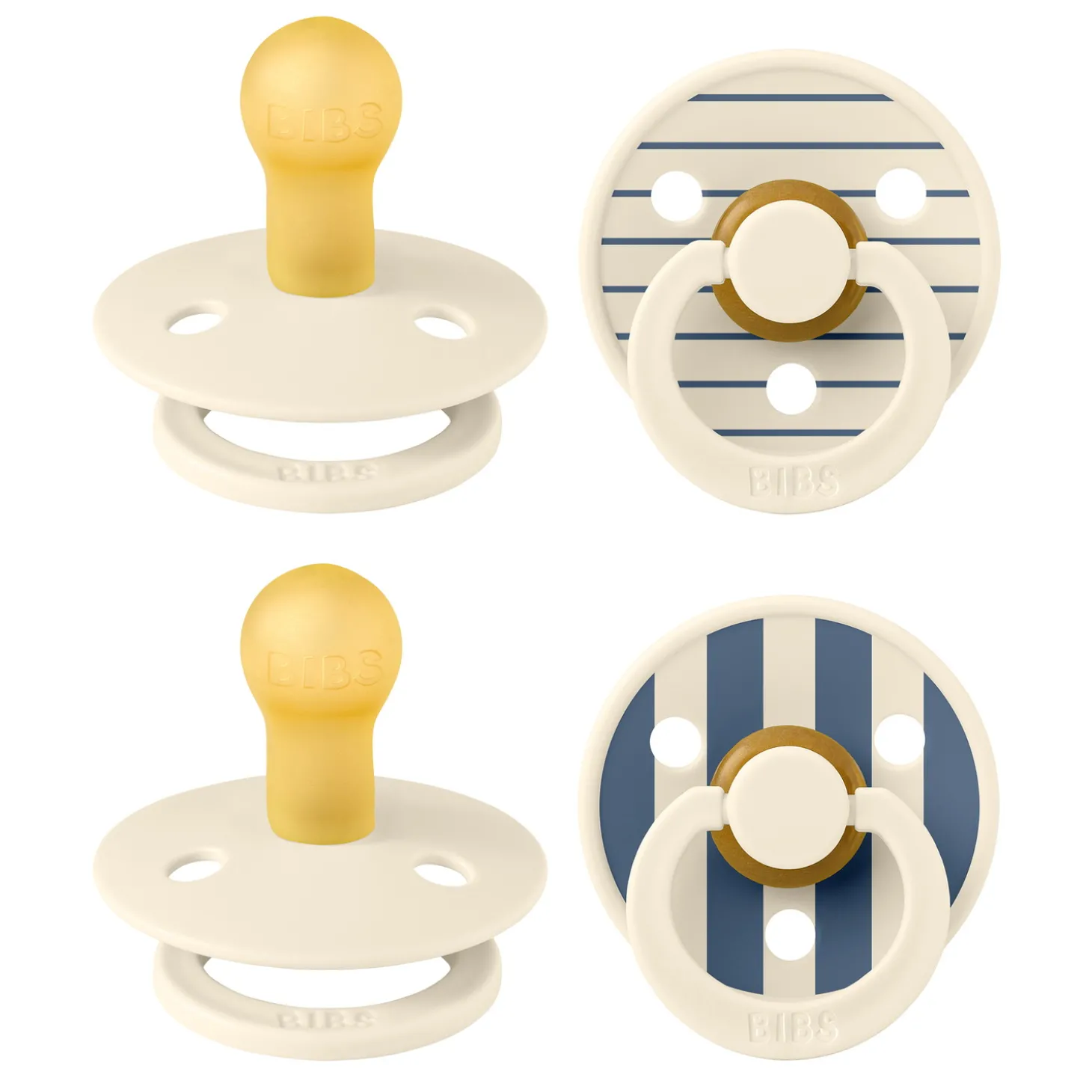 BIBS Tétines Studio Colour 4 Pack caoutchouc naturel Ivory
