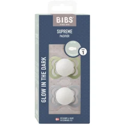 BIBS                    Tétines Supreme 2 Pack Silicone    Sage Glow/Cloud Glow