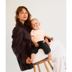 BIBS                    Tétine Studio Colour 2 Pack Polka Caoutchouc    Baby Pink/Mocha            Taille 2