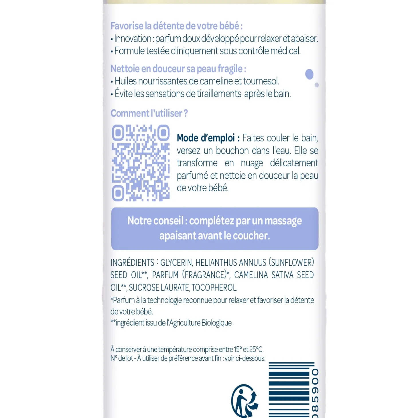 Biolane Bain relaxant Lila Et Blanc 150ml