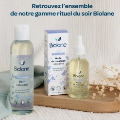 Biolane Huile de massage relaxante Lila Et Blanc 50 ml