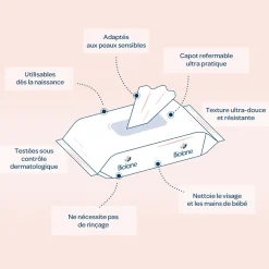 Biolane                    Lingettes visage et mains    Multicolore