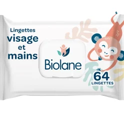 Biolane                    Lingettes visage et mains    Multicolore