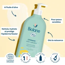 Biolane Liniment oléo-calcaire Bio Vert 500 ml