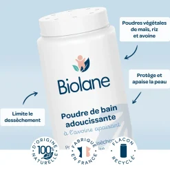 Biolane Poudre de bain adoucissante Bleu Et Blanc