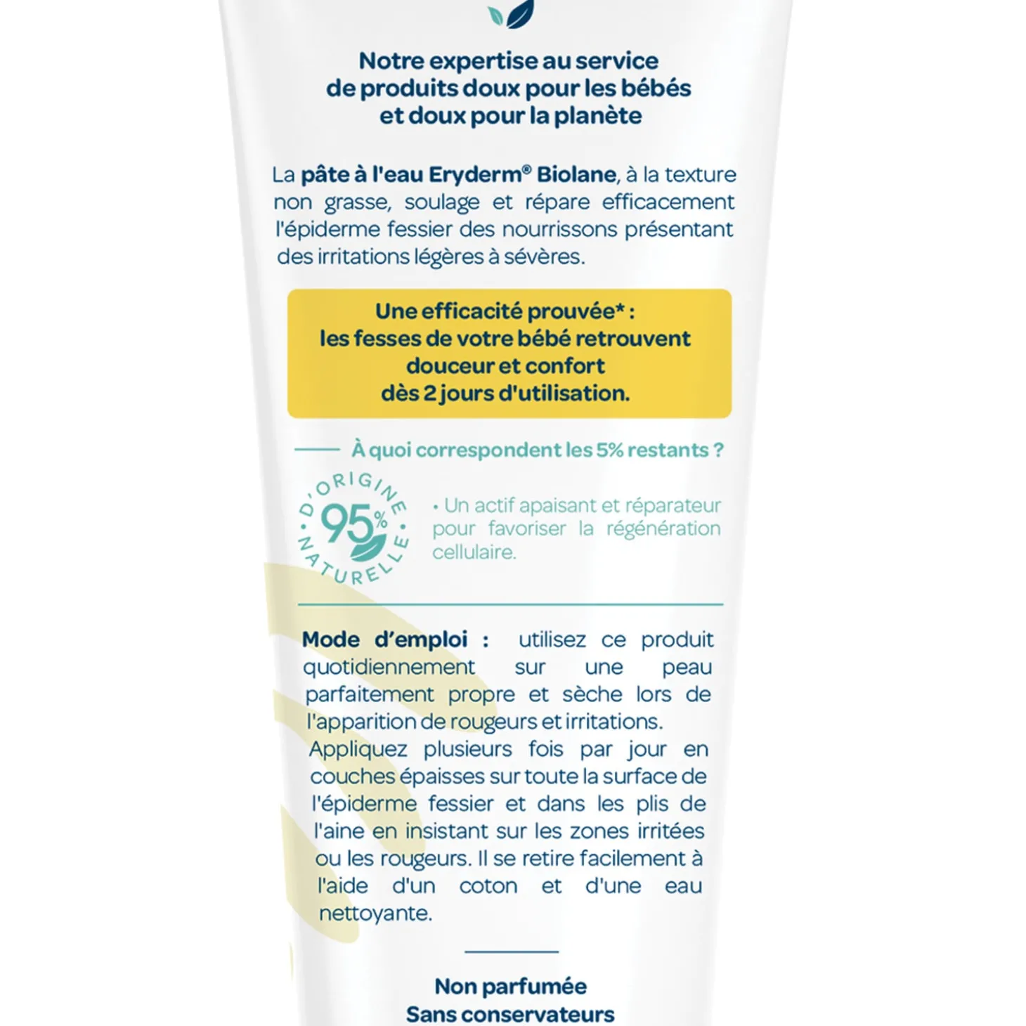Biolane Pâte à l'eau Eryderm Jaune Et Blanc 75 ml