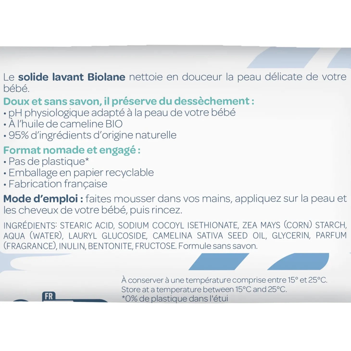Biolane Solide lavant douceur Bleu Et Blanc