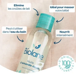 Biolane Spray huile d'amande douce Vert Et Blanc 75 ml