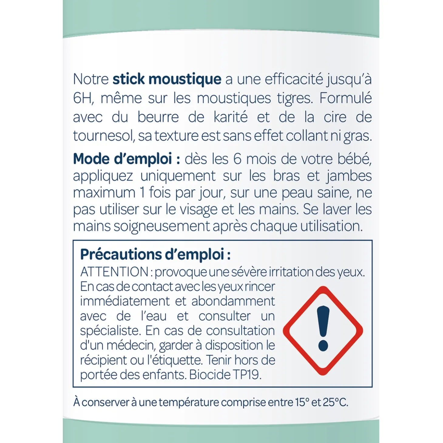 Biolane Stick moustique Vert 20 ml