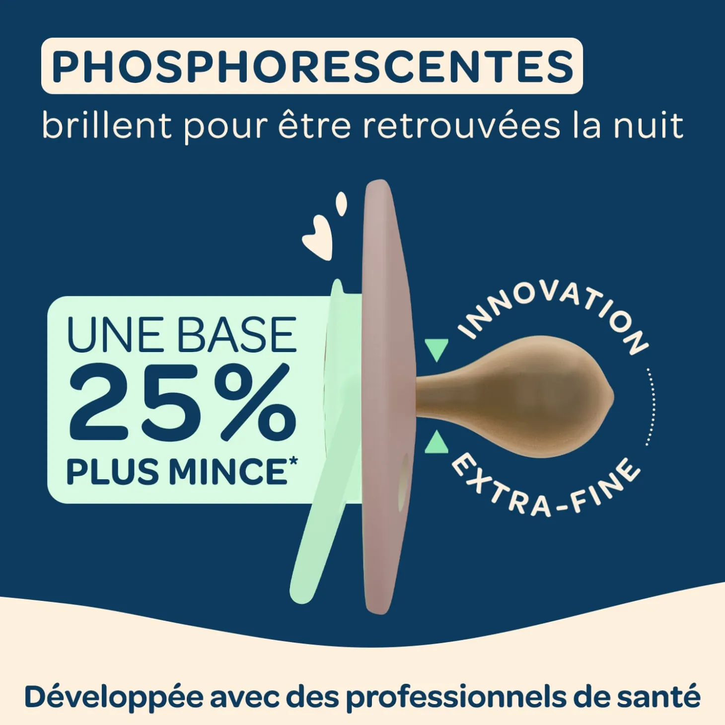 Biolane Sucettes rondes Nuit Vert Et Beige 6 mois +