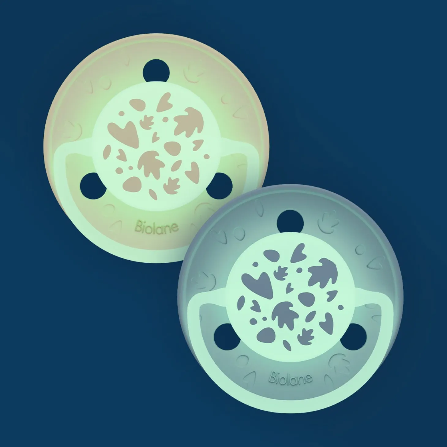 Biolane Sucettes rondes Nuit Vert Et Beige 6 mois +