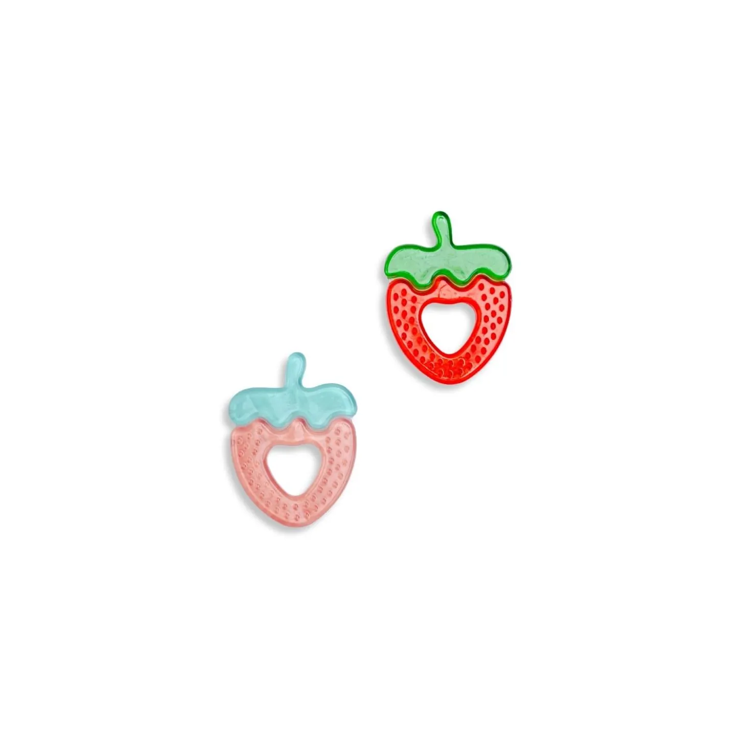 Bo Jungle Anneau de dentition à refrigérer Fraise 2 pcs Rose/Rouge