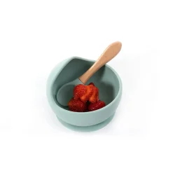 Bo Jungle                    B-Assiette ventouse silicone & cuillère    Bleu